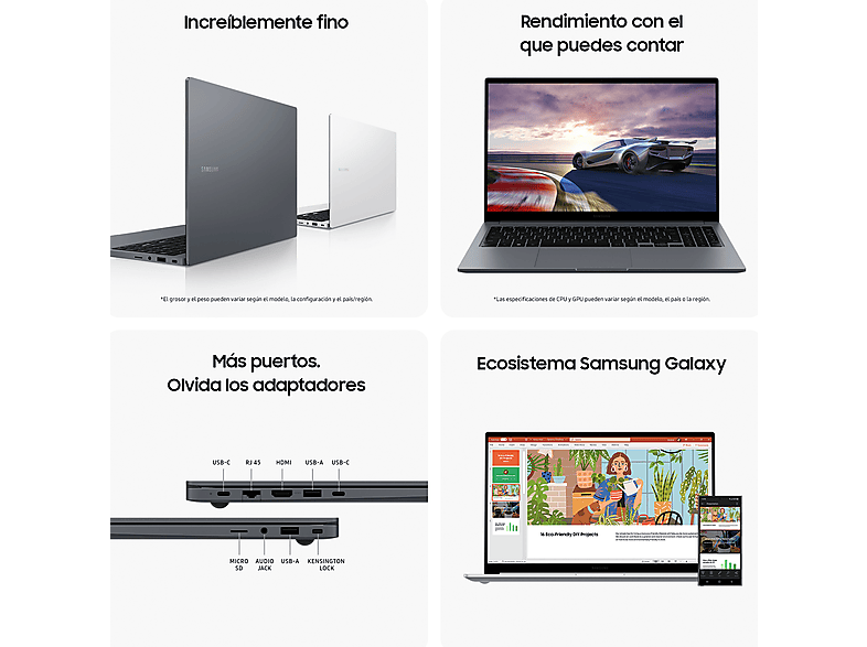 Portátil - Samsung Galaxy Book4, 15.6" FHD, Intel® Core™ i5-1335U, 16GB RAM, 512GB SSD, Intel® Graphics, W11H, Gris — foto 8
