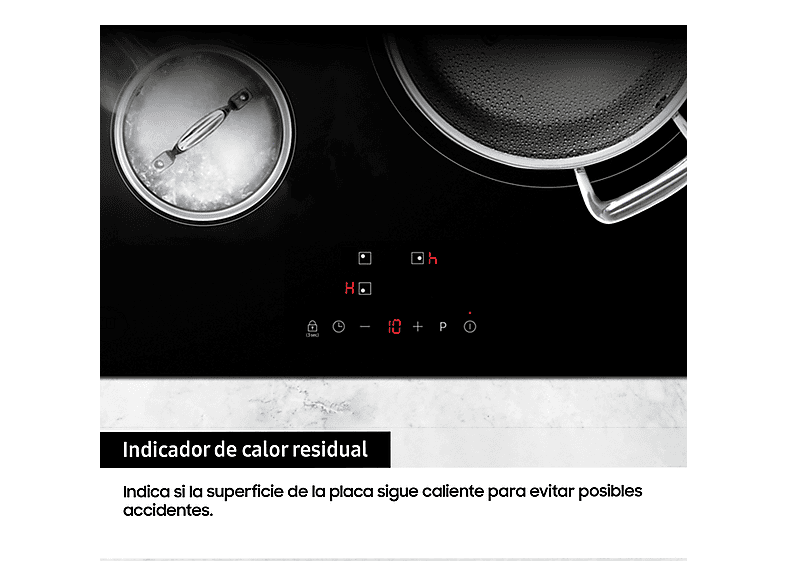 Placa inducción - Samsung NZ63M3NM1BB/UR, 3 zonas, 28cm, Power Boost, 59cm, Negro — foto 5