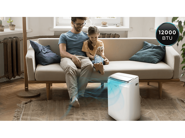 Aire acondicionado portátil - Cecotec ForceClima 12800 Soundless Heating Connected, 3024 fg/h, Bomba de calor, 5 modos, 3 veloc, Mando, Wi-Fi, Blanco — foto 5