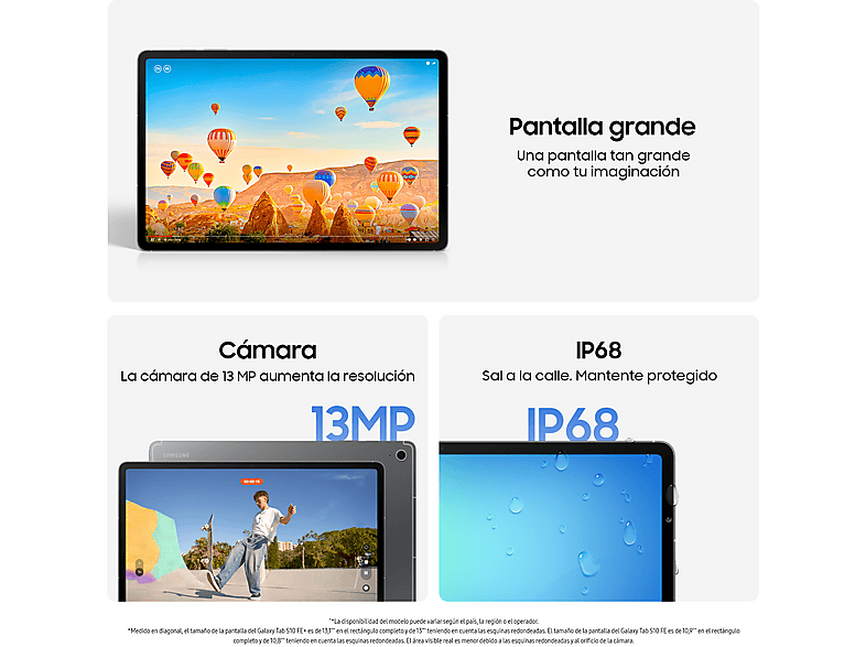 Tablet - Samsung Galaxy Tab S10 FE+, 13,1" WQXGA, 12 GB RAM, 256 GB, Azul, Con S Pen — foto 4