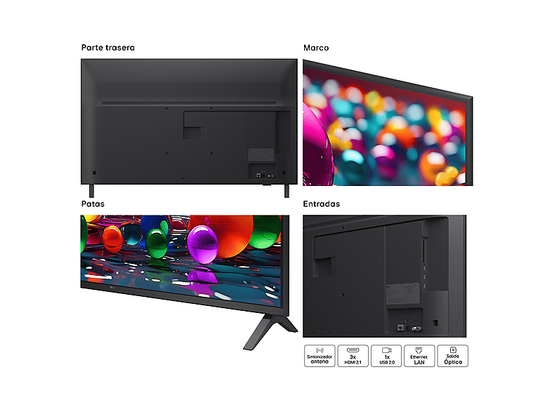 TV LED 55" - LG 55UA75006LA, UHD 4K, Procesador Inteligente α7 AI Processor 4K Gen8, Smart TV, DVB-T2 (H.265), Charcoal Black — foto 6