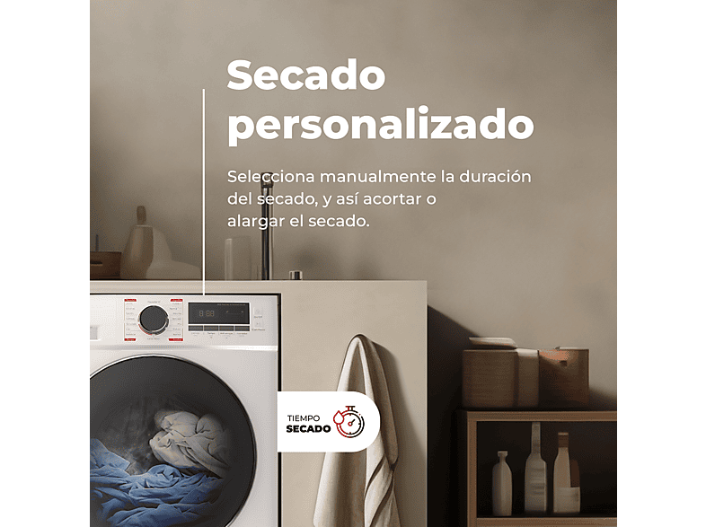 Secadora bomba de calor - Evvo S8X D, 8 kg, 16 programas, Inoxidable — foto 3