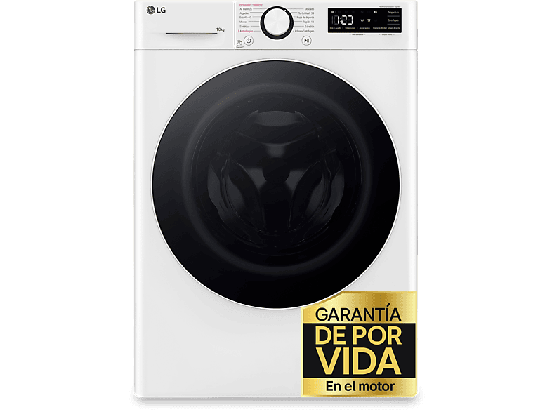 Lavadora carga frontal - LG F4WR6010A0W, Serie 600, 10 kg, 1400 rpm, 12 programas, AI Direct Drive™, TurboWash™360˚, Blanco