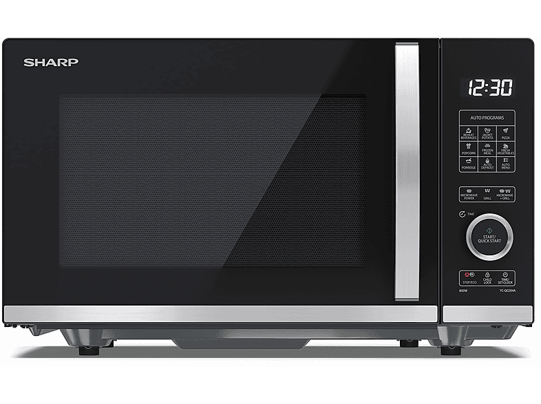 Microondas libre instalación - Sharp MICROONDAS LIBRE INST. SHARP YC-QG204AE-B SIN PLATO C/GRILL 20L, 800 W, 10 potencia, Inox