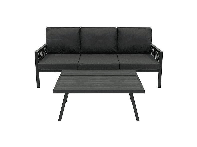Conjunto de jardín - Monster De aluminio 5 plazas (4 piezas) - Gris Antracita, 201 cm x 82 cm x 75 cm — foto 3