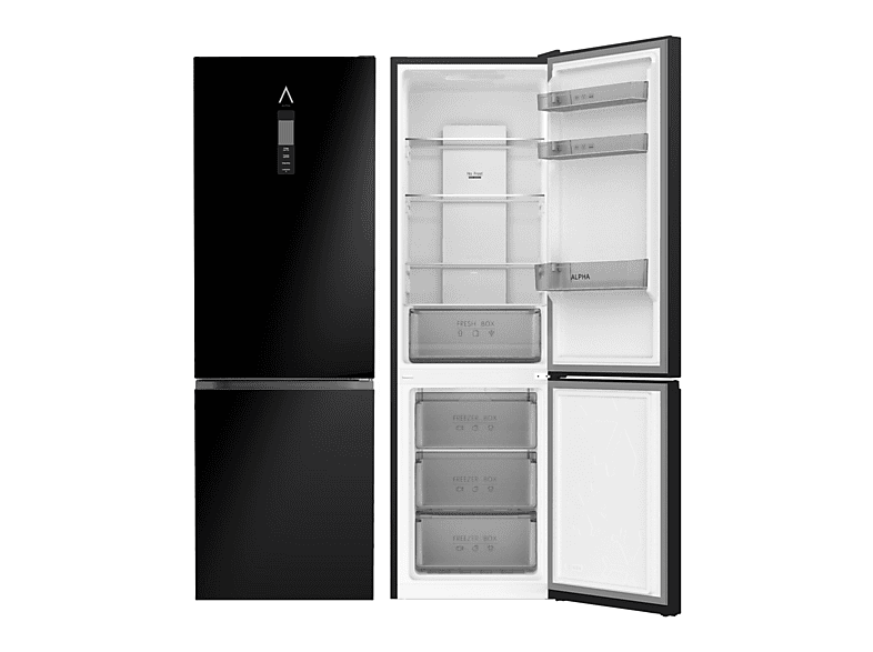 Frigorífico combi - Alpha Pegasus Elite-185, No Frost con Multi Airflow, AAT Fresh Technology, Altura 185 cm, Negro — foto 1