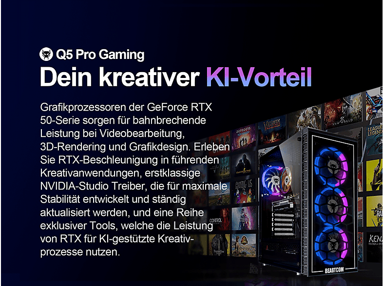 Pack PC Gaming - Beastcom Q5 Pro Gaming, AMD Ryzen™ 7 8700F, 16 GB RAM, 1 TB SSD, GeForce RTX™ 3050, Windows 11 Home, Monitor 27 " Full-HD, Negro — foto 8