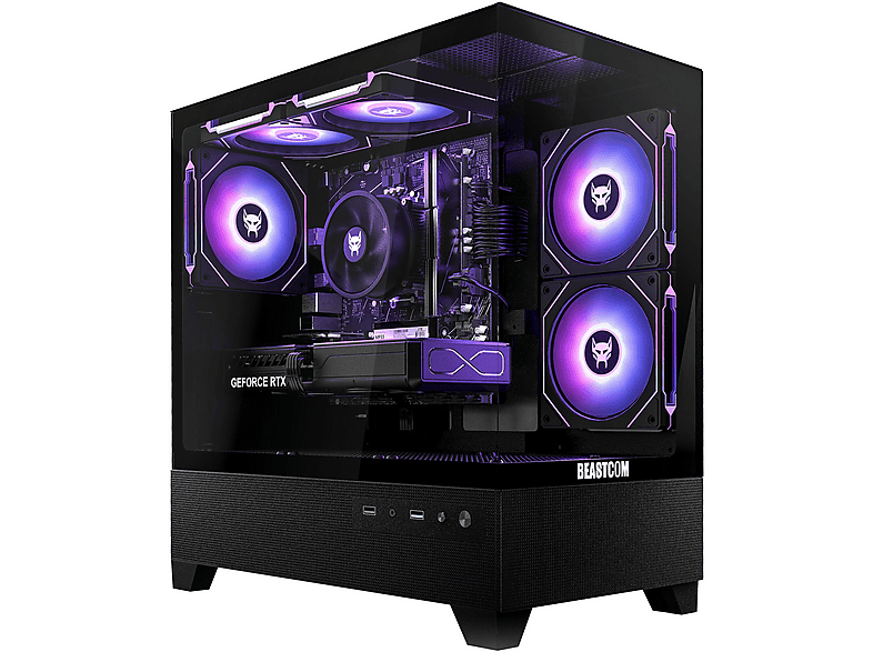 PC Gaming - Beastcom Q5 Pro Gaming, Intel® Core™ i7-12700F, 16 GB RAM, 1 TB SSD, GeForce RTX™ 5060, Windows 11 Home, Negro