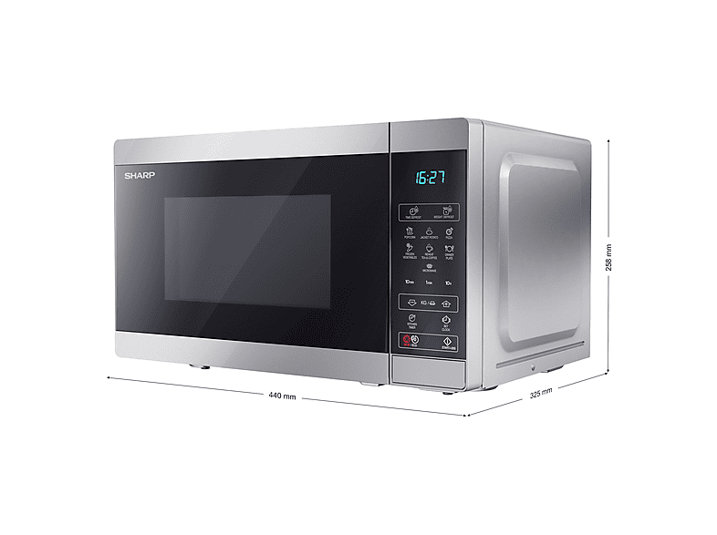 Microondas - Sharp YC-MS02ES, 800 W, 11 potencia, Plata — foto 6