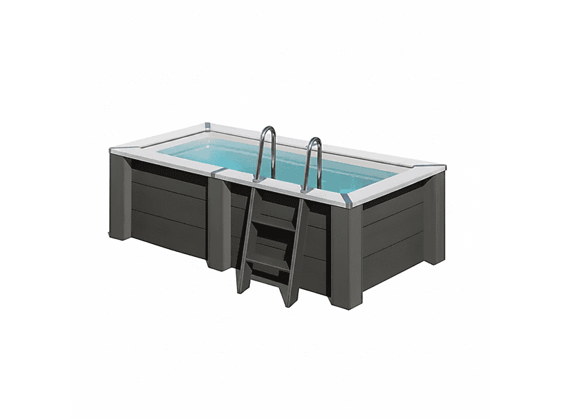 Piscina elevada - Gre Composite rectangular KPCOR2814T (315 × 175 × 96 cm), Antracita — foto 1