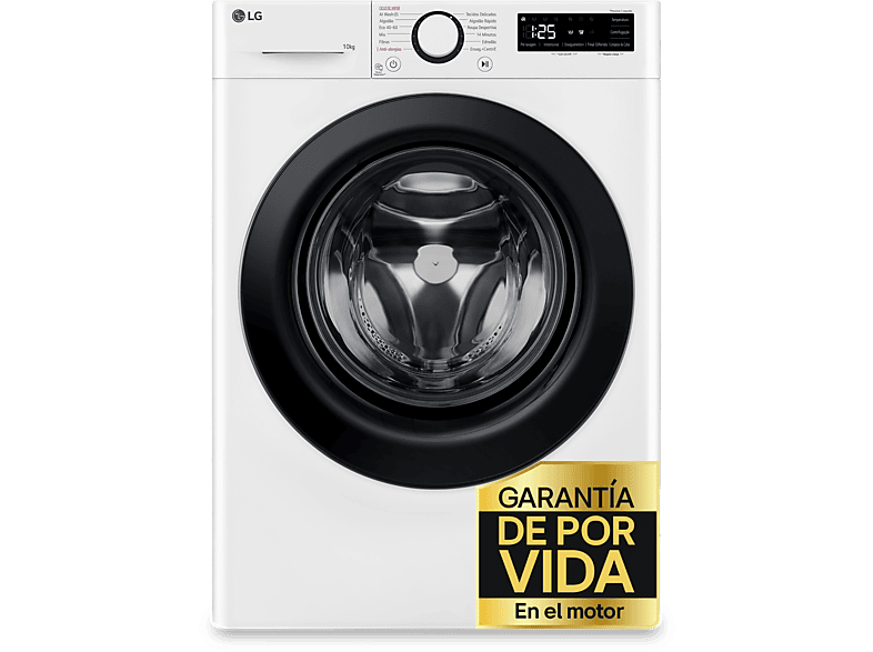 Lavadora carga frontal - LG F4WR5010A6W, 10 kg, 1400 rpm, 11 programas, AI Direct Drive™, Steam™, Blanco — foto 1