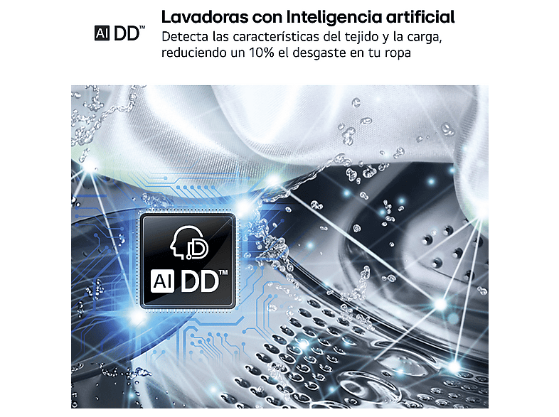 Lavadora carga frontal - LG F4WR5010A6W, 10 kg, 1400 rpm, 11 programas, AI Direct Drive™, Steam™, Blanco — foto 5