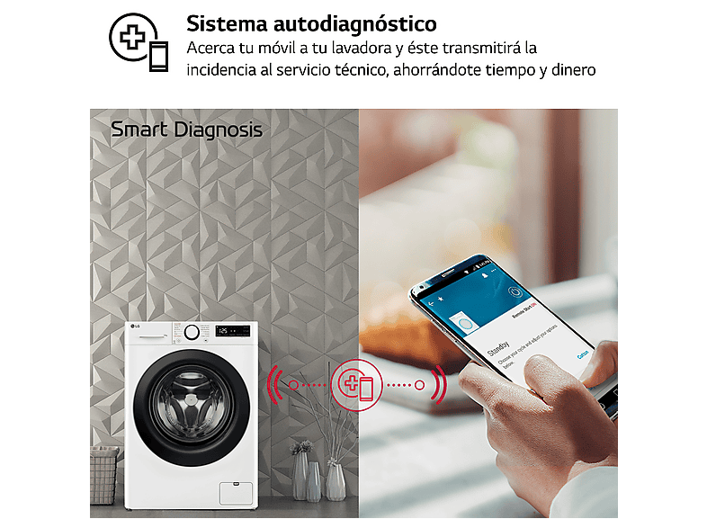 Lavadora carga frontal - LG F4WR5010A6W, 10 kg, 1400 rpm, 11 programas, AI Direct Drive™, Steam™, Blanco — foto 7