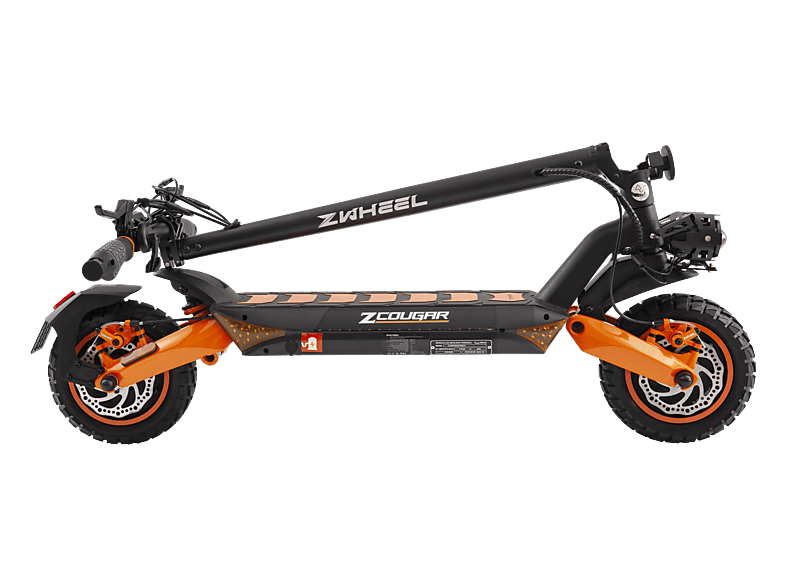 Patinete eléctrico - Zwheel ZCougar Duo, Pot. máx. 2000 W, Carga máx. 120 kg, 70 km autonomía, 20000 mAh, Negro — foto 6