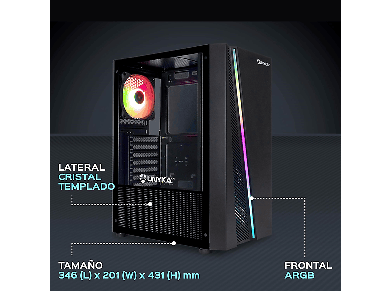 PC Gaming - Joybe Computers Gamin Pro Avanzado AMD RYZEN 5 5600G, 32 GB RAM, 1 TB SSD, Radeon™ RX Vega 7, Windows 11 Pro, Negro — foto 3