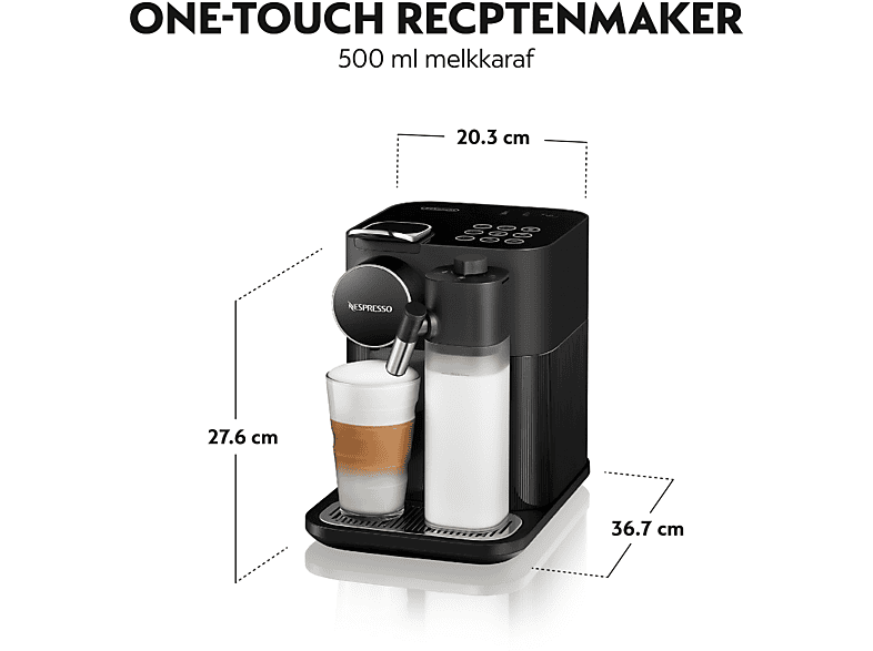 Cafetera de cápsulas - Delonghi EN640.B - GRAN LATTISSIMA, 19 bar, 500 ml, 1400 W, Negro — foto 8