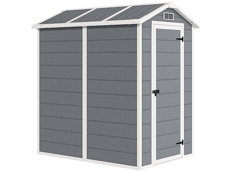 Caseta de Jardín - Outsunny 84H-157V00GY, 131 cm x 186 cm x 198 cm, PP, Aluminio, Gris — foto 1
