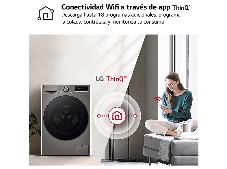 Lavadora carga frontal - LG F4WR7010AGS, Serie 700, 10 kg, 1400 rpm, 14 Programas, Steam™, Clase A-10%, Inox antihuellas — foto 10