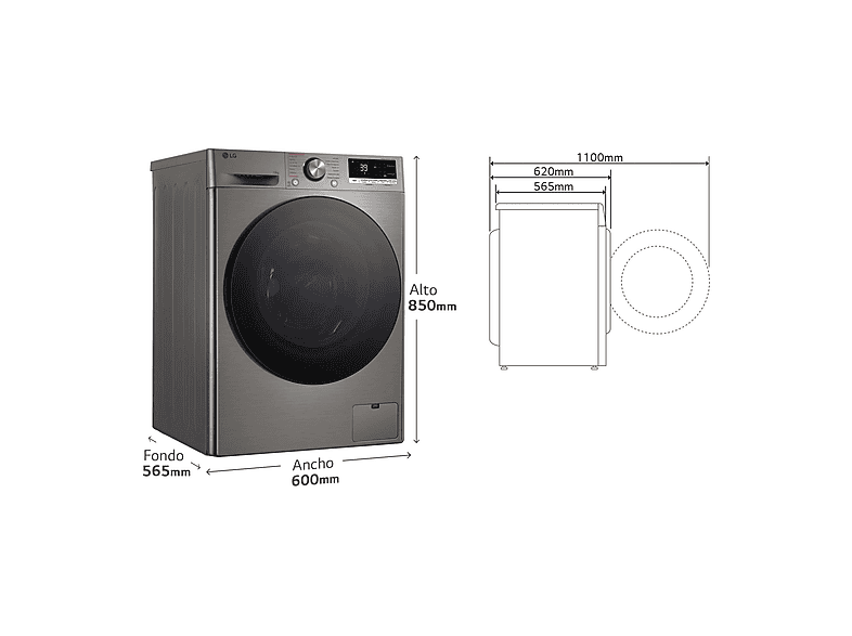 Lavadora carga frontal - LG F4WR7010AGS, Serie 700, 10 kg, 1400 rpm, 14 Programas, Steam™, Clase A-10%, Inox antihuellas — foto 17