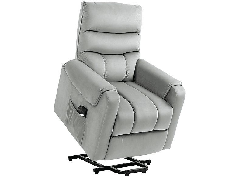 Sillón de Masaje - Homcom Reclinación Eléctrica hasta 135°, Control Remoto , hasta 150 kg, Gris