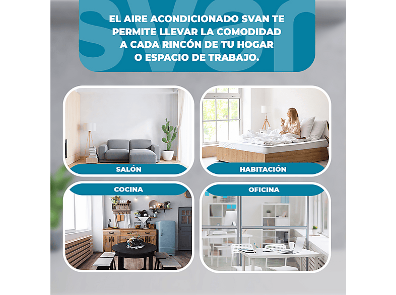 Aire acondicionado Split 1x1 - Svan SAAS2401W, Blanco — foto 6