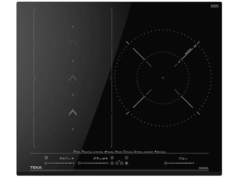 Placa de inducción - Teka 8434778011661, Flex zonas, 600 mm, Negro