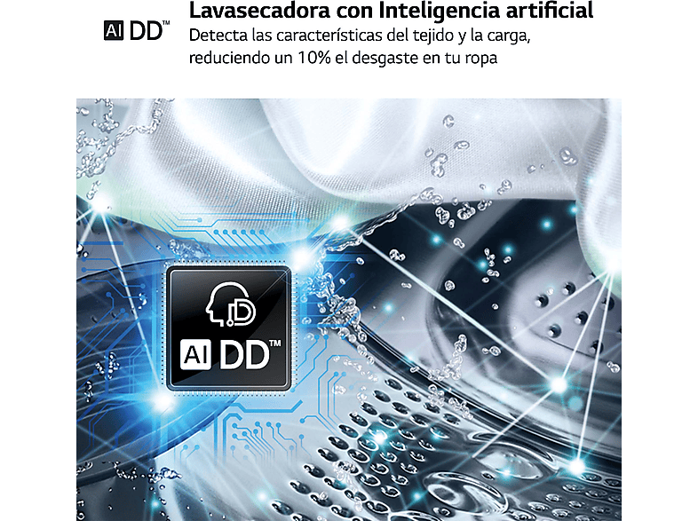 Lavadora secadora - LG F4DR9513A2W, 13 Kg + 7 Kg, 1400 rpm, 14 programas, AI Direct Drive™, TurboWash™360, Autodosificación, Blanco — foto 5