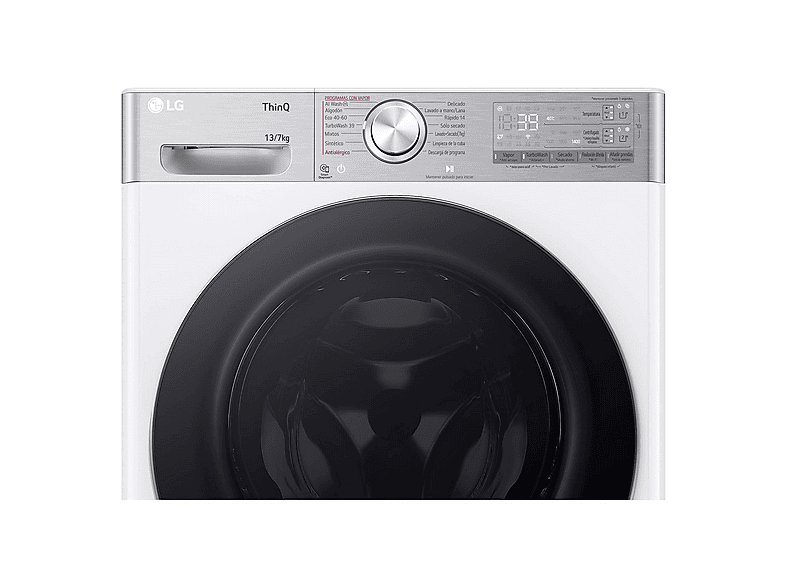 Lavadora secadora - LG F4DR9513A2W, 13 Kg + 7 Kg, 1400 rpm, 14 programas, AI Direct Drive™, TurboWash™360, Autodosificación, Blanco — foto 14