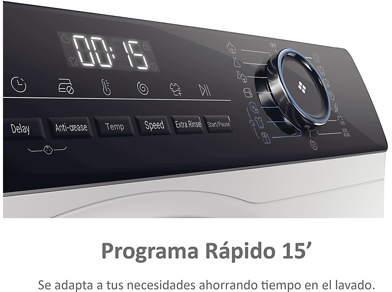 Lavadora carga frontal - Haier I-Pro Series 3 HW90-BP14939-S, 9kg, 1400rpm, Función Vapor, Motor Inverter BPM, Antibacterias, Blanco — foto 11