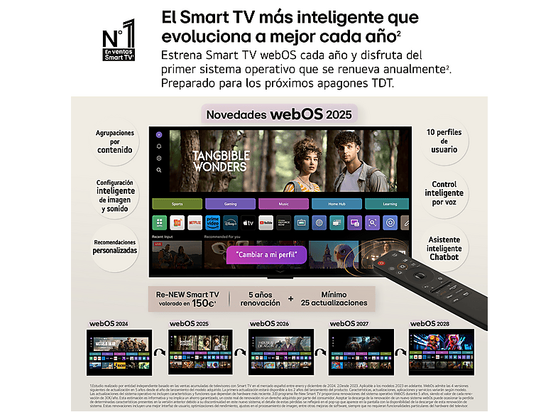 TV OLED 42" - LG OLED42C55LA, OLED 4K, Procesador Inteligente α9 AI Processor 4K Gen8, Smart TV, DVB-T2 (H.265), Negro — foto 8
