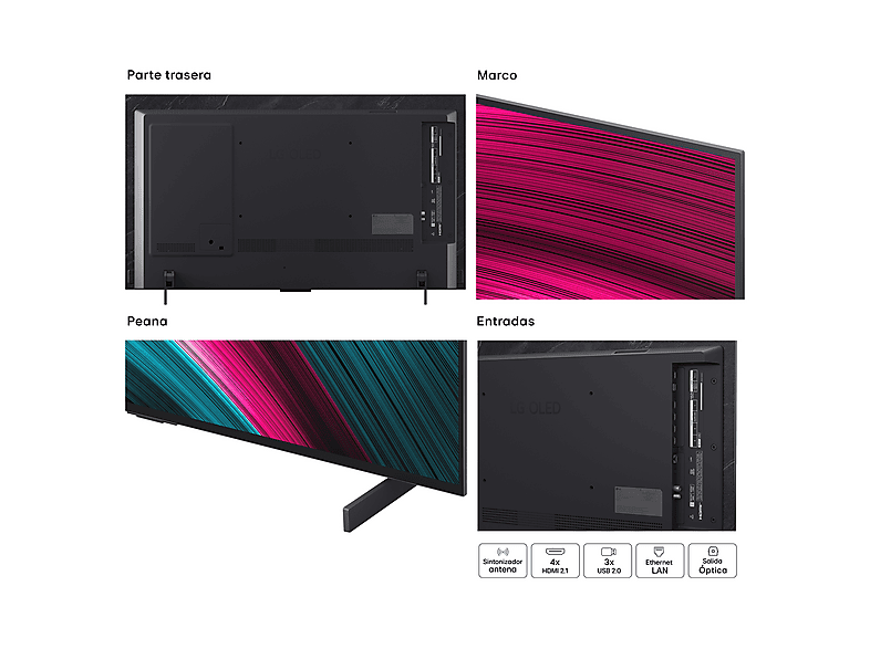 TV OLED 42" - LG OLED42C55LA, OLED 4K, Procesador Inteligente α9 AI Processor 4K Gen8, Smart TV, DVB-T2 (H.265), Negro — foto 16