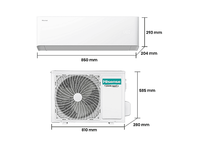Aire acondicionado Split 1 x 1 - Hisense HB25 WHITE GAMA UNI PURE 9K WHITE A+++/A++, 8870 fg/h, Función Inverter, Blanco — foto 6