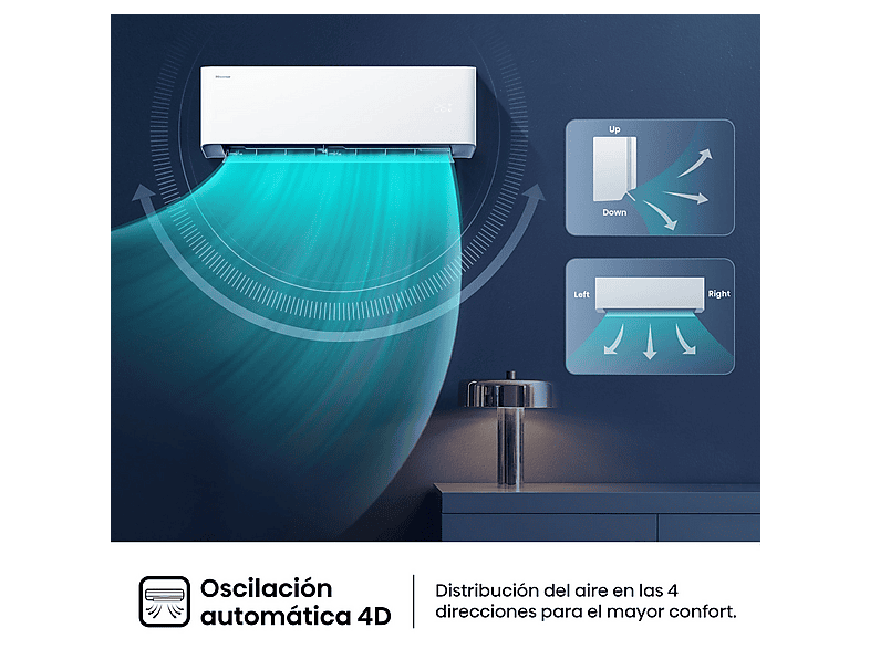 Aire acondicionado Split 1 x 1 - Hisense HB25 WHITE GAMA UNI PURE 9K WHITE A+++/A++, 8870 fg/h, Función Inverter, Blanco — foto 9