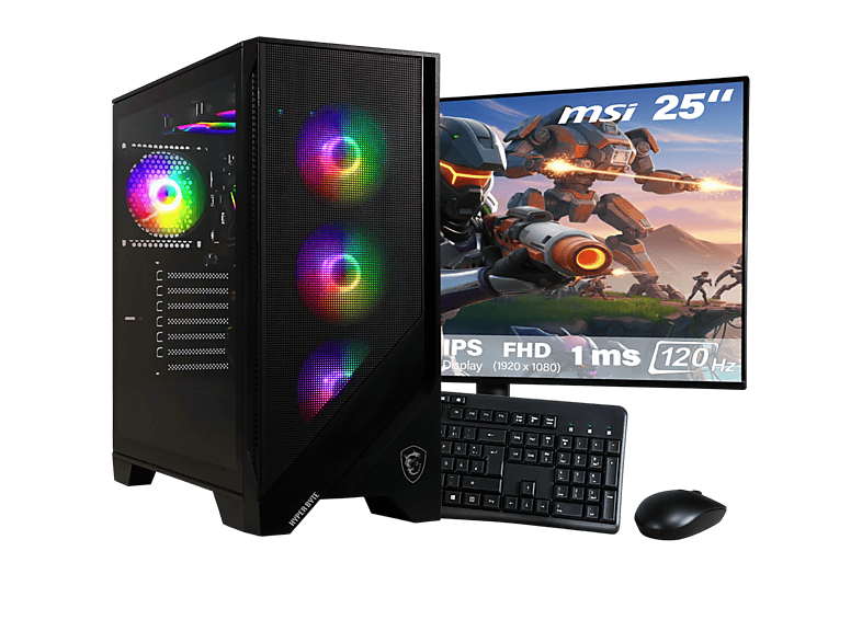 Pack PC gaming - Hyper Byte Gen2 Gaming | completo set PC, AMD Ryzen 7 5700G, 16 GB RAM, 1000 GB SSD, Radeon™ RX Vega 8, Windows 11 Pro, negro