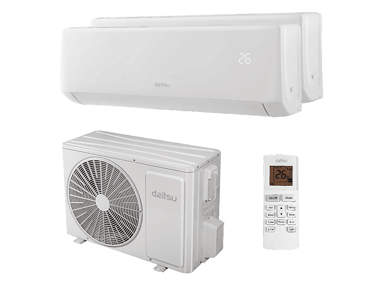 Split 1x1 - Daitsu DSM-912KDB UE18, 2,149 fg/h, Función Inverter, Blanco