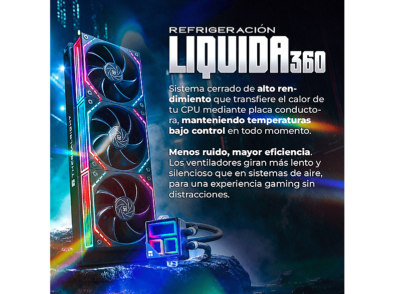 PC Gaming - PC Racing Atlas, AMD Ryzen™  7 5700X, 32 GB RAM, 1 TB SSD, GeForce RTX™ 5070, Windows 11 Pro, Negro — foto 6