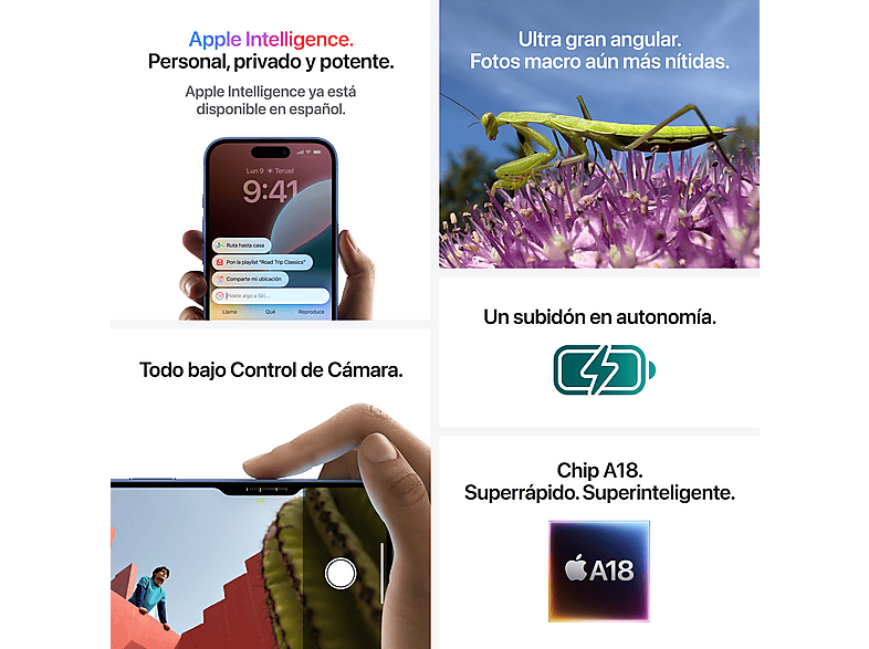 Smartphone - Apple iPhone 16 Plus, Negro, 128 GB, 5G, 6.7 " OLED Super Retina XDR, Chip A18 Bionic, iOS — foto 7