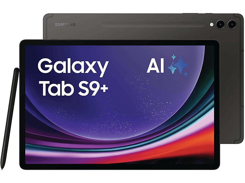 Tablet - Samsung Galaxy Tab S9+, 512 GB, Negro, 12,4 " WQXGA+, 12 GB RAM, Qualcomm Snapdragon 8 Gen 2 (4 nm), Tablet Android