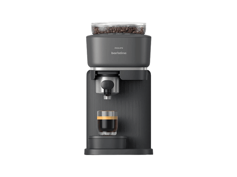 Cafetera express - Philips Baristina BAR300/60, Molinillo cerámico, 16 bares, Café en grano, 4 programas, 1550 W, 1,2L, 30s, IA, 72 dB, 3 años, Negro