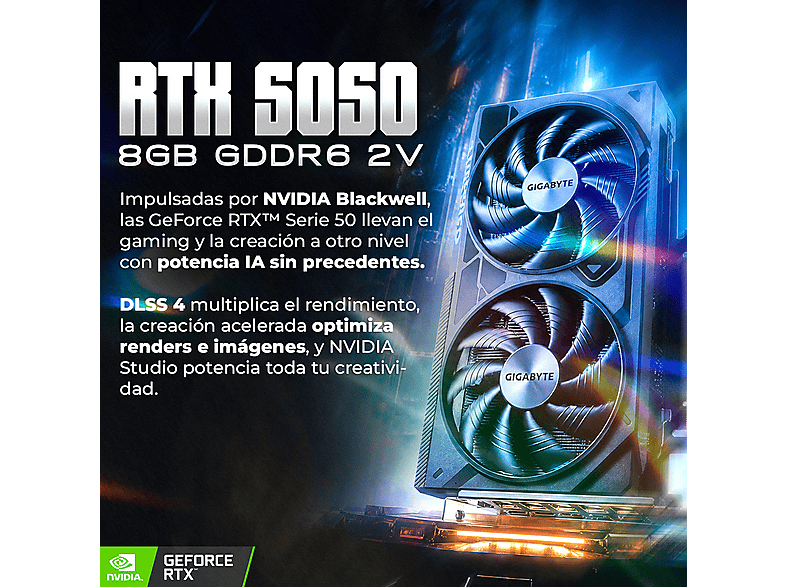 PC Gaming - PC Racing INTEL I5 ORDENADOR SOBREMESA, Intel® Core™ i5 12400F, 16 GB RAM, 1 TB SSD, GeForce RTX™ 5050, Windows 11 Pro, Negro — foto 6