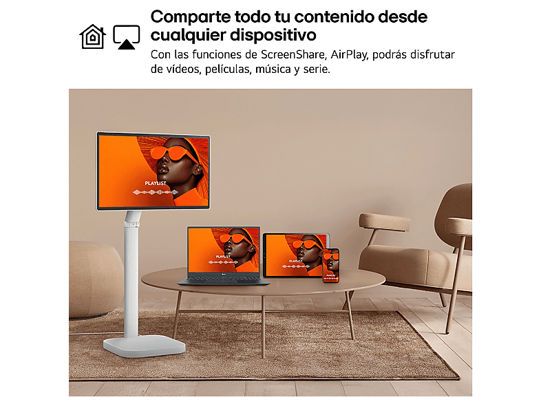 TV LED 32" - LG Smart Monitor Swing 32U889SA-W, UHD 4K, Táctil, Smart TV, IPS, USB Tipo-C, webOS 24, Blanco — foto 12