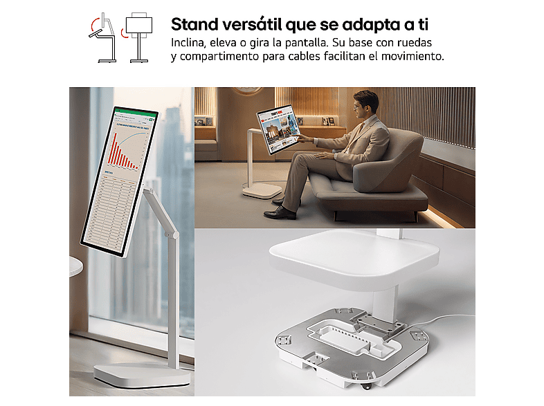 TV LED 32" - LG Smart Monitor Swing 32U889SA-W, UHD 4K, Táctil, Smart TV, IPS, USB Tipo-C, webOS 24, Blanco — foto 13