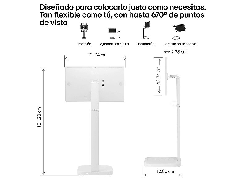 TV LED 32" - LG Smart Monitor Swing 32U889SA-W, UHD 4K, Táctil, Smart TV, IPS, USB Tipo-C, webOS 24, Blanco — foto 14