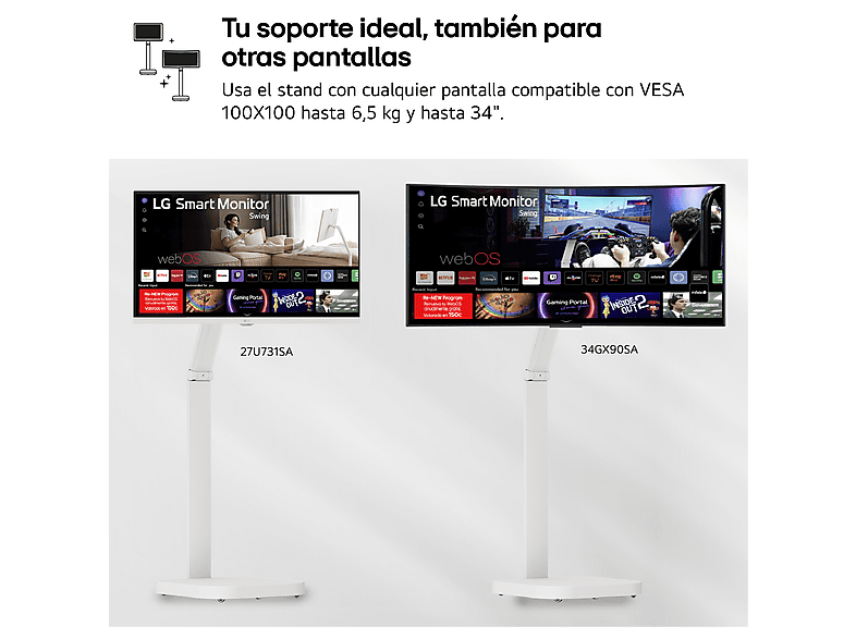 TV LED 32" - LG Smart Monitor Swing 32U889SA-W, UHD 4K, Táctil, Smart TV, IPS, USB Tipo-C, webOS 24, Blanco — foto 15