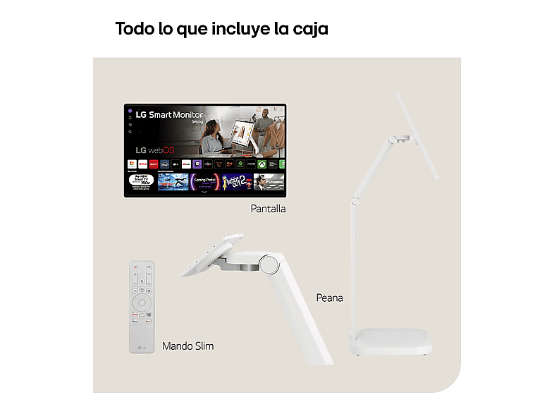 TV LED 32" - LG Smart Monitor Swing 32U889SA-W, UHD 4K, Táctil, Smart TV, IPS, USB Tipo-C, webOS 24, Blanco — foto 17