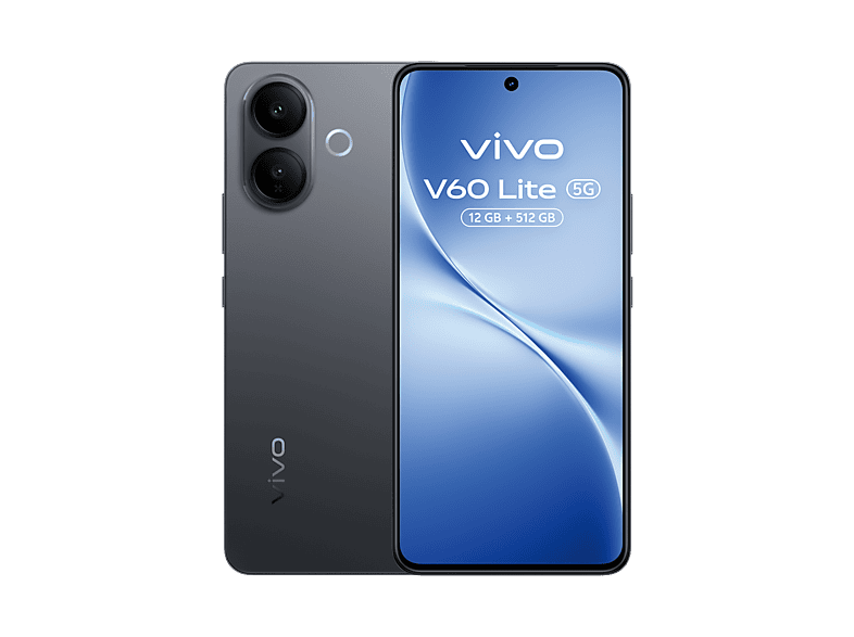 Móvil - Vivo V60 Lite, Negro, 512GB, 12GB RAM, 6.77" AMOLED de120Hz, Dimensity 7360-Turbo, 6500 mAh