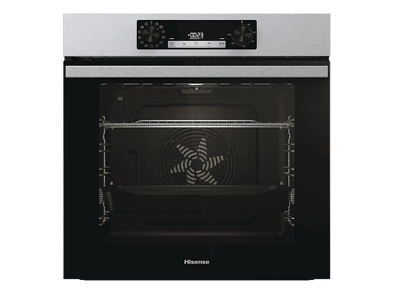 Horno - Hisense BI64213E14PX, Multifunción, Pirolítico, 77 L, 59.5 cm, Modo Air Fry, A+, Inox