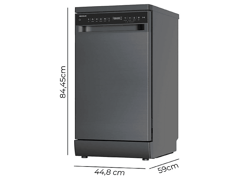 Lavavajillas libre instalación 45 cm - Cecotec Bolero Aguazero 4360 Dark, 44,7 cm, Negro — foto 3