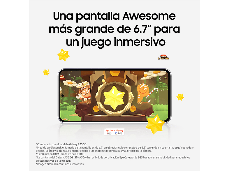 Móvil - Samsung Galaxy A36 5G, Blanco, 256 GB, 8 GB RAM, 6.7"  FHD+ Super AMOLED, Qualcomm Snapdragon 6 Gen 3, 5000 mAh, Android 15 — foto 9