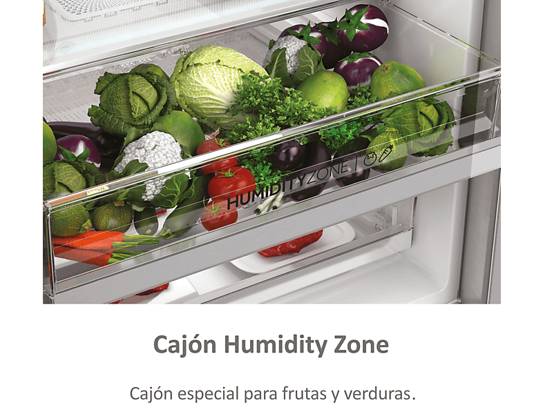 Frigorífico combi - Haier Series 5 HTR5720ENMG, No Frost, 201 cm, 483 l, My Zone, Humidity Zone, Plata — foto 12